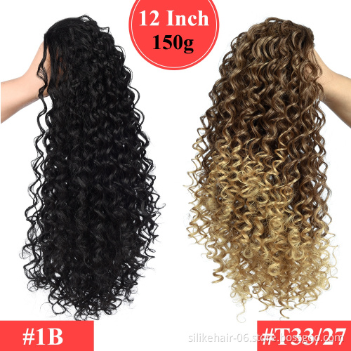 Silike 18inch Long Afro Kinky Curly Ponytail Extension Synthetic Hair Tail Drawstring Ponytail Clip In Hair Extensions Salon